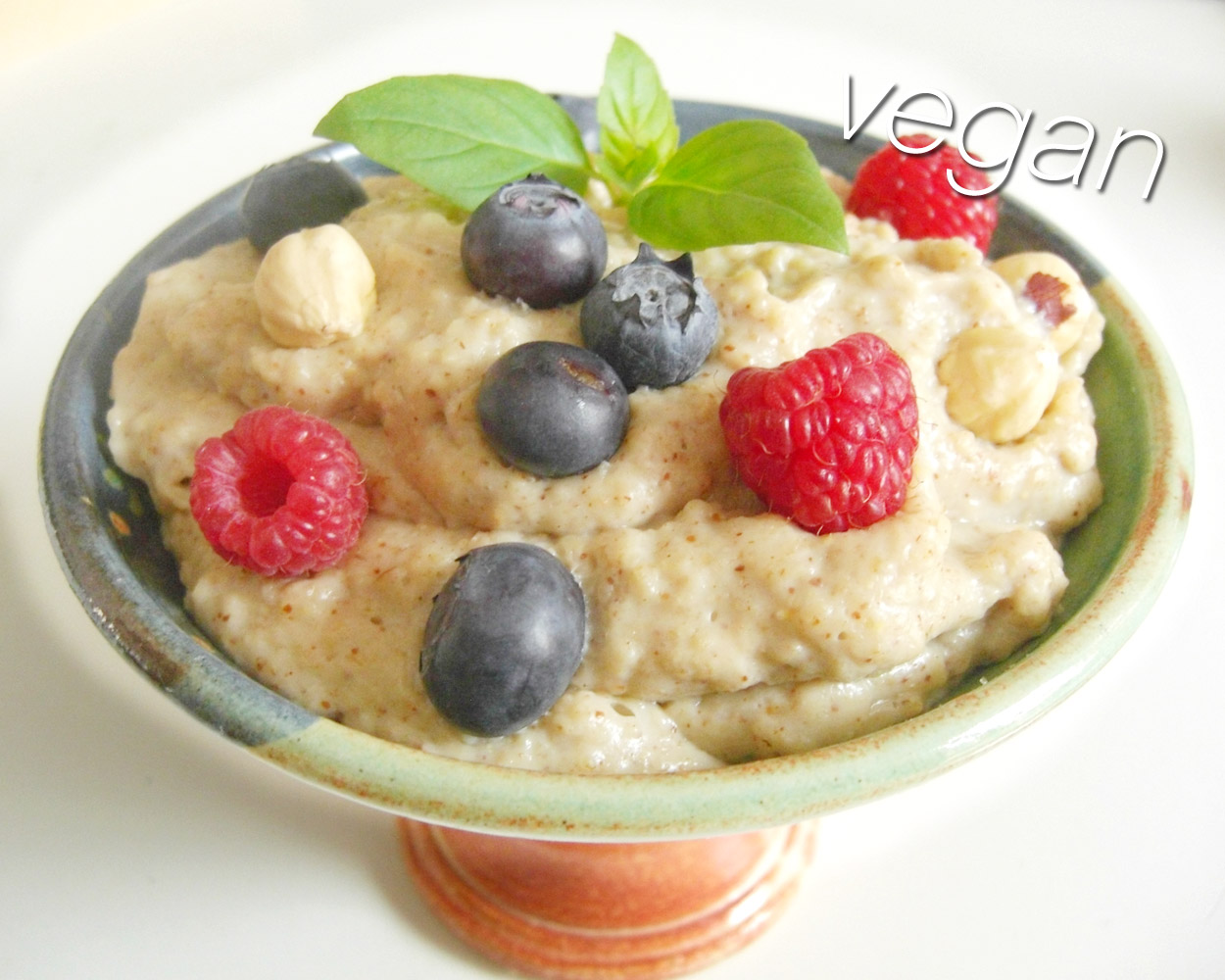 Haferpudding mit Mandelmus (vegan)